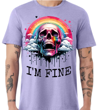 I'm Fine RainBow Skully