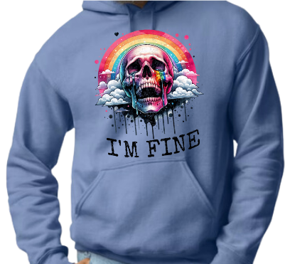 I'm Fine RainBow Skully