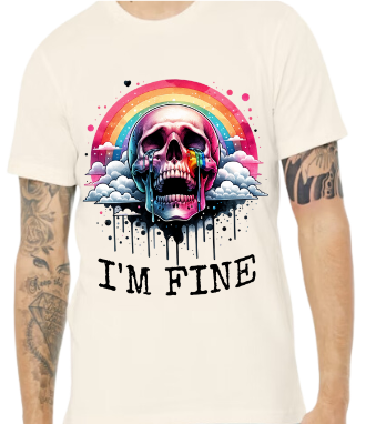 I'm Fine RainBow Skully